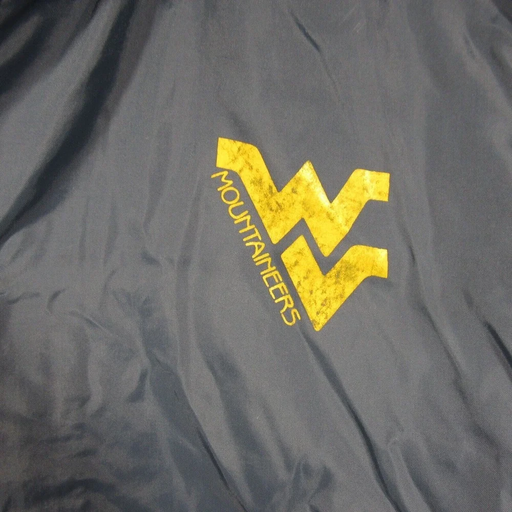 Vtg West Virginia Mountaineers Jacket Womens L Windbreaker Zip WVU Dunbrooke USA